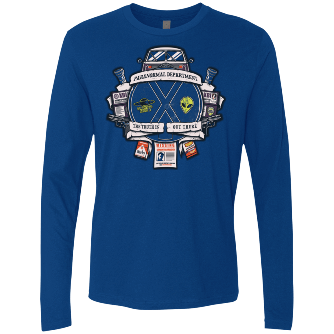 T-Shirts Royal / Small Paranormal files Crest Men's Premium Long Sleeve