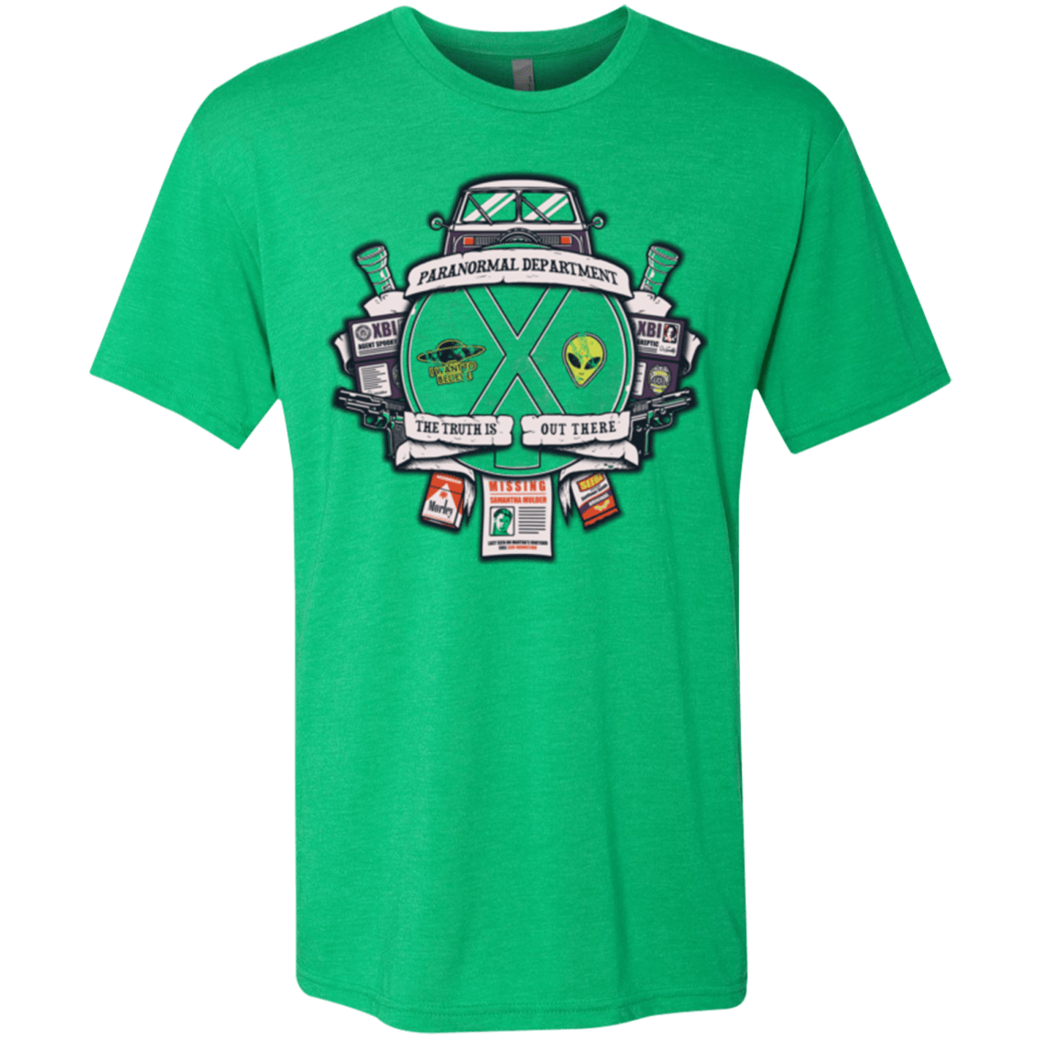 T-Shirts Envy / Small Paranormal files Crest Men's Triblend T-Shirt