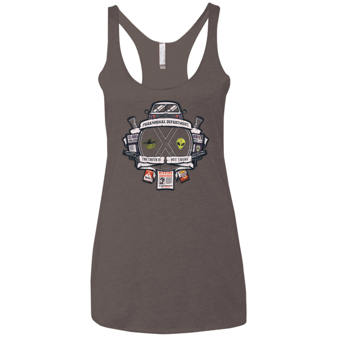 T-Shirts Macchiato / X-Small Paranormal files Crest Women's Triblend Racerback Tank