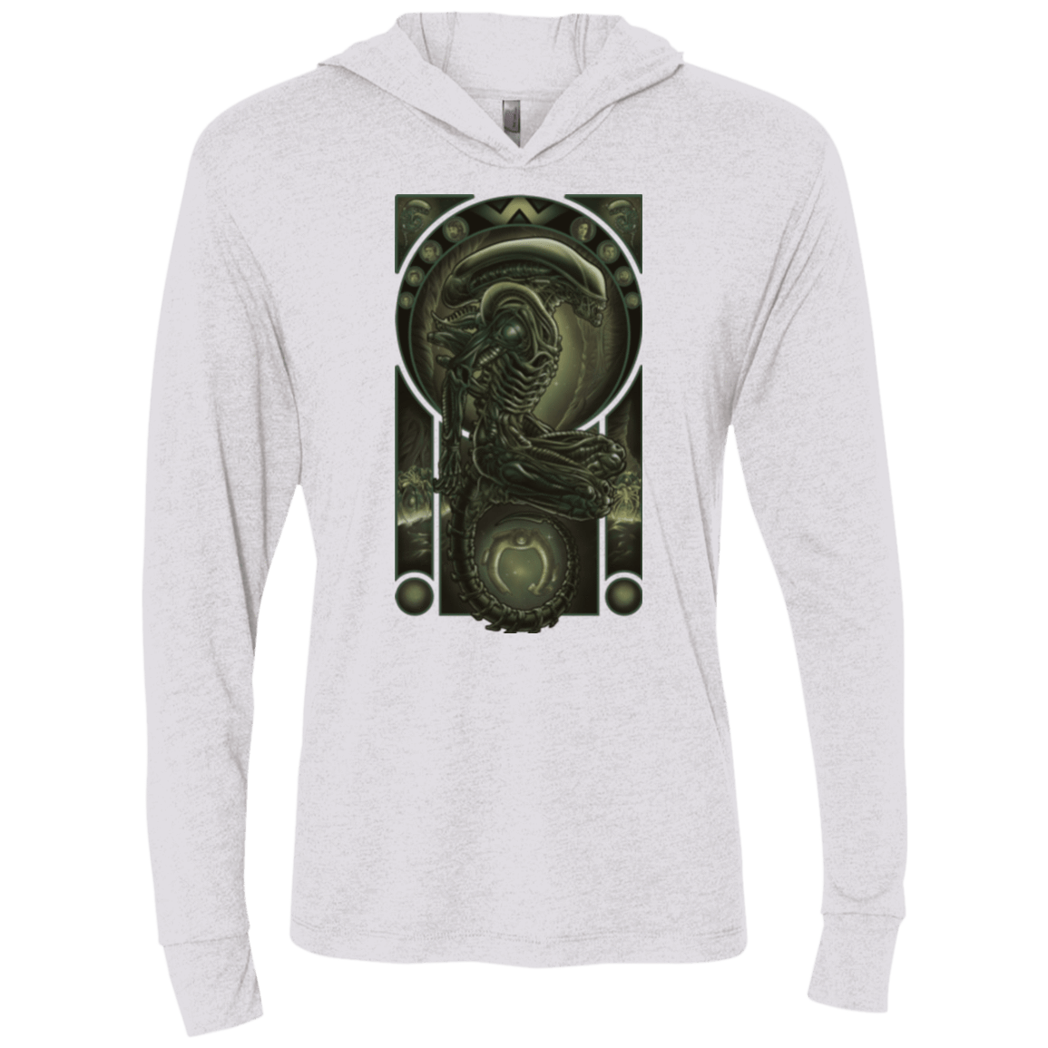 T-Shirts Heather White / X-Small Parasite Triblend Long Sleeve Hoodie Tee