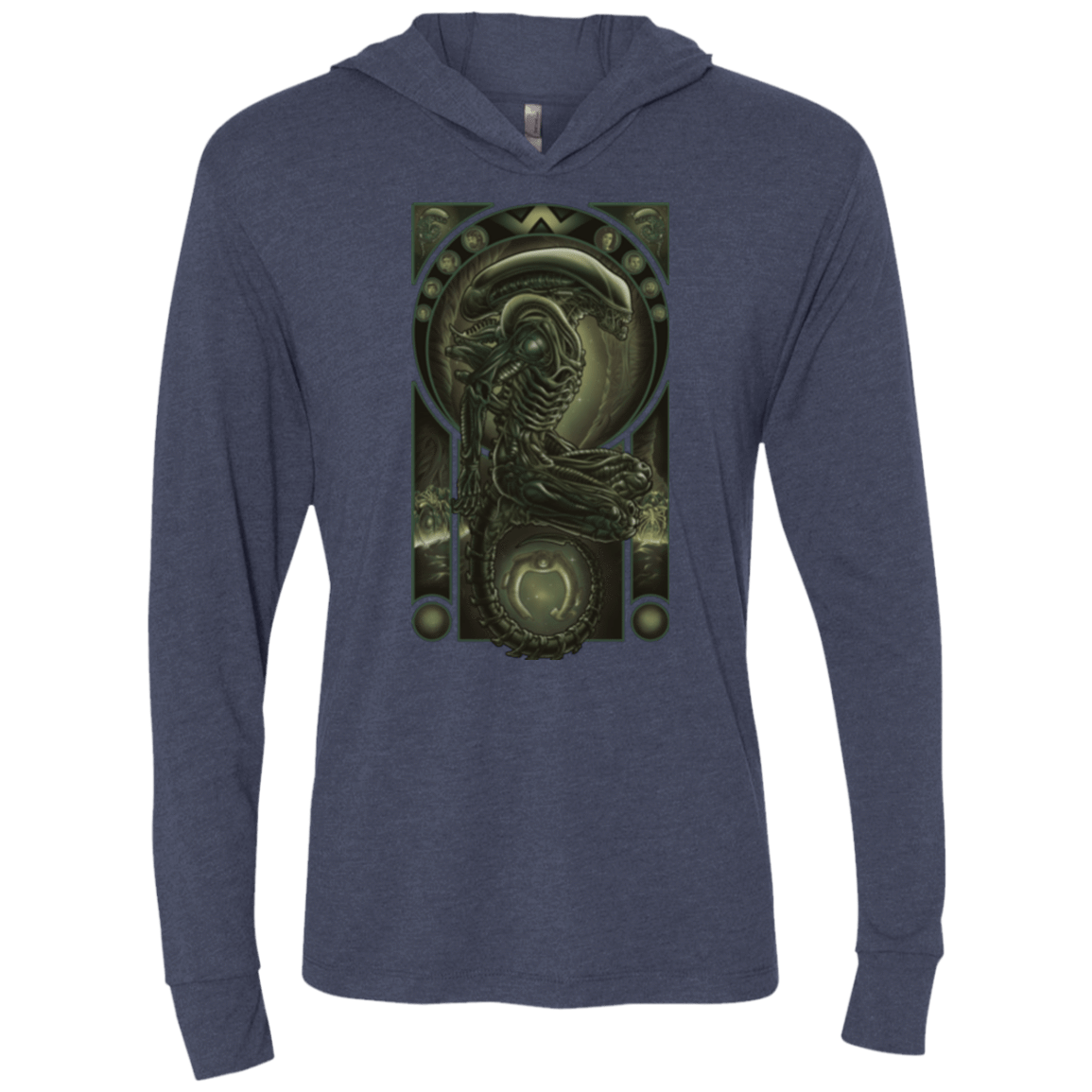 T-Shirts Vintage Navy / X-Small Parasite Triblend Long Sleeve Hoodie Tee