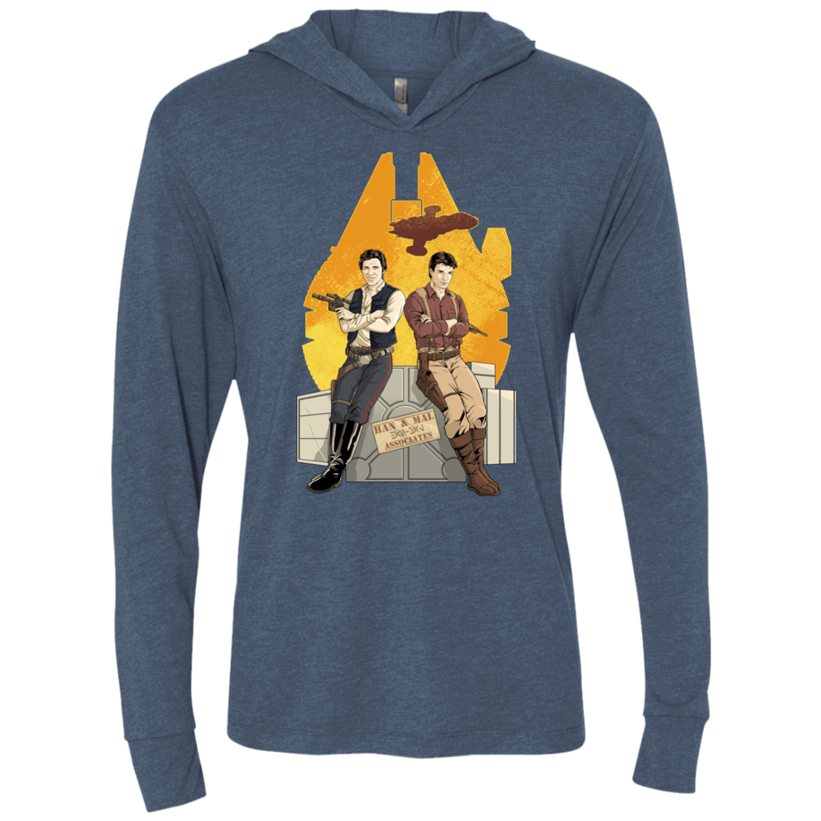 T-Shirts Indigo / X-Small Partners In Crime Triblend Long Sleeve Hoodie Tee