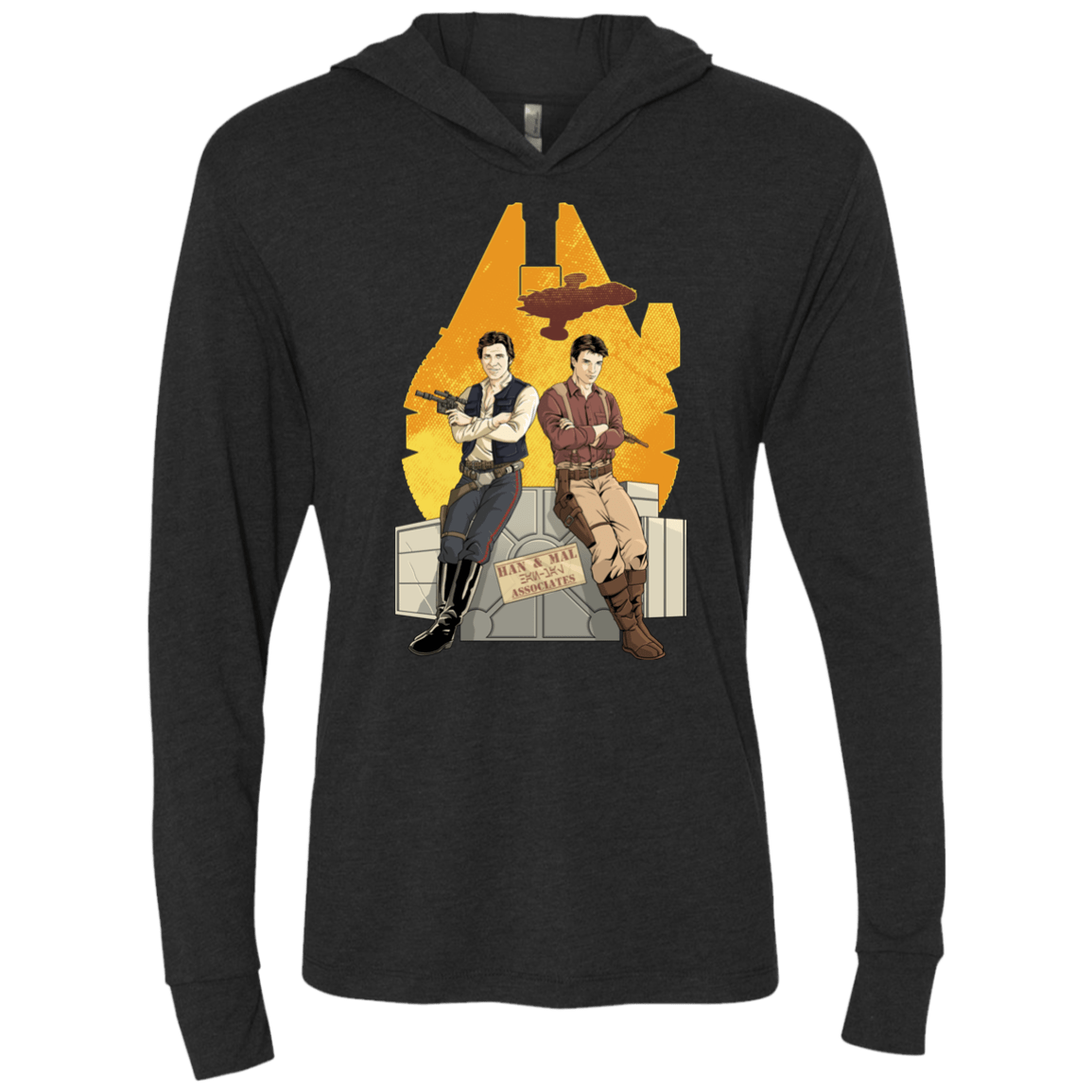 T-Shirts Vintage Black / X-Small Partners In Crime Triblend Long Sleeve Hoodie Tee