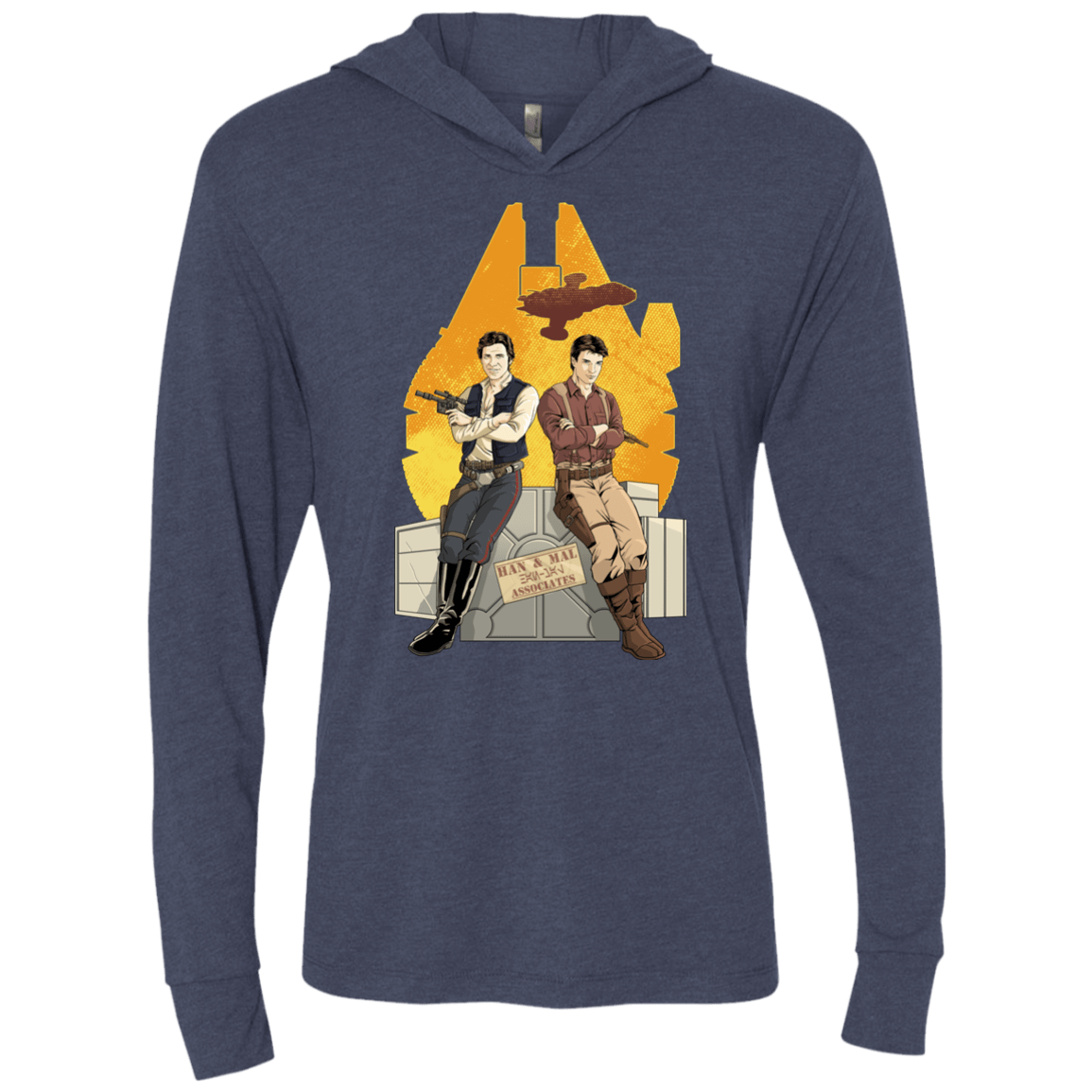 T-Shirts Vintage Navy / X-Small Partners In Crime Triblend Long Sleeve Hoodie Tee