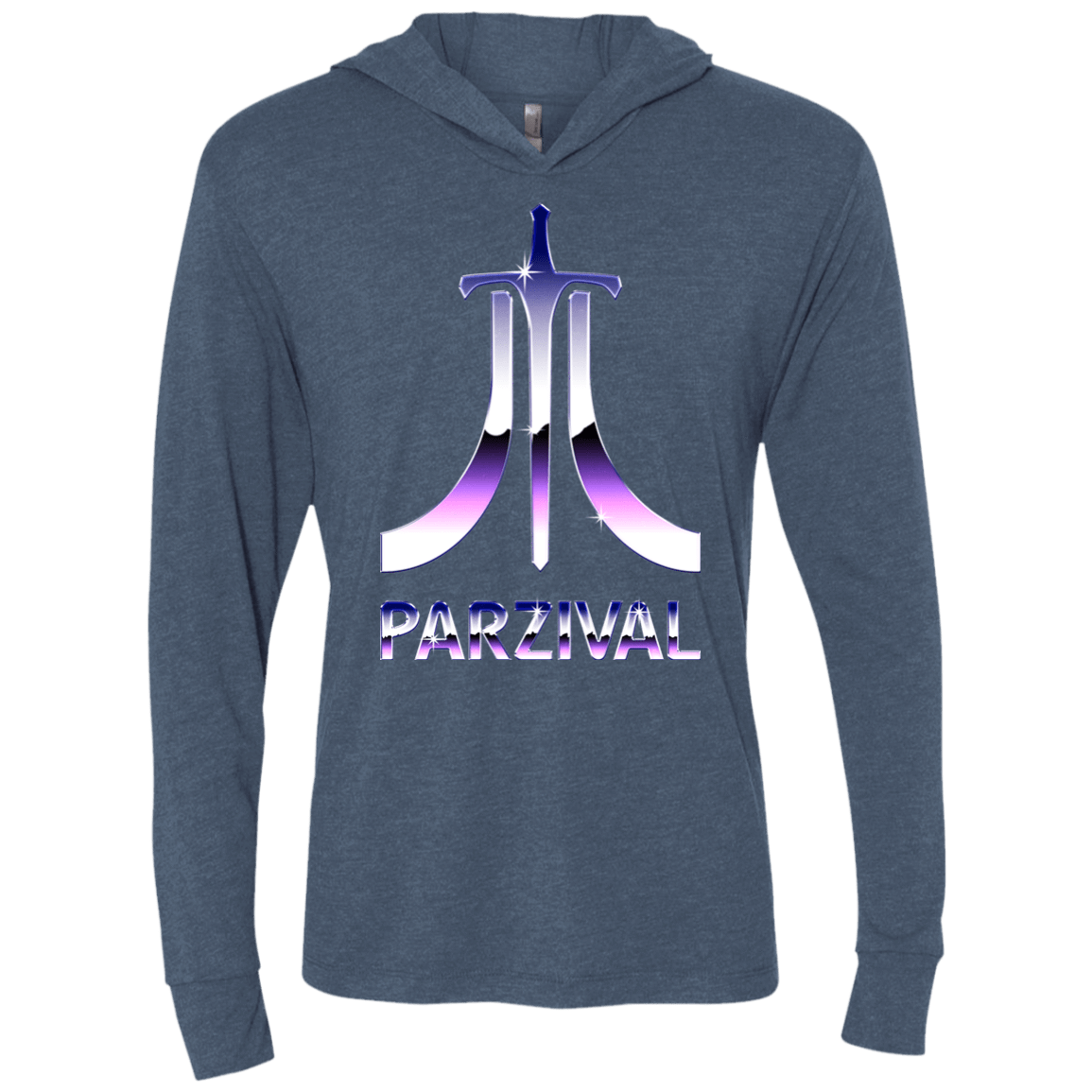 T-Shirts Indigo / X-Small Parzival Retro Triblend Long Sleeve Hoodie Tee