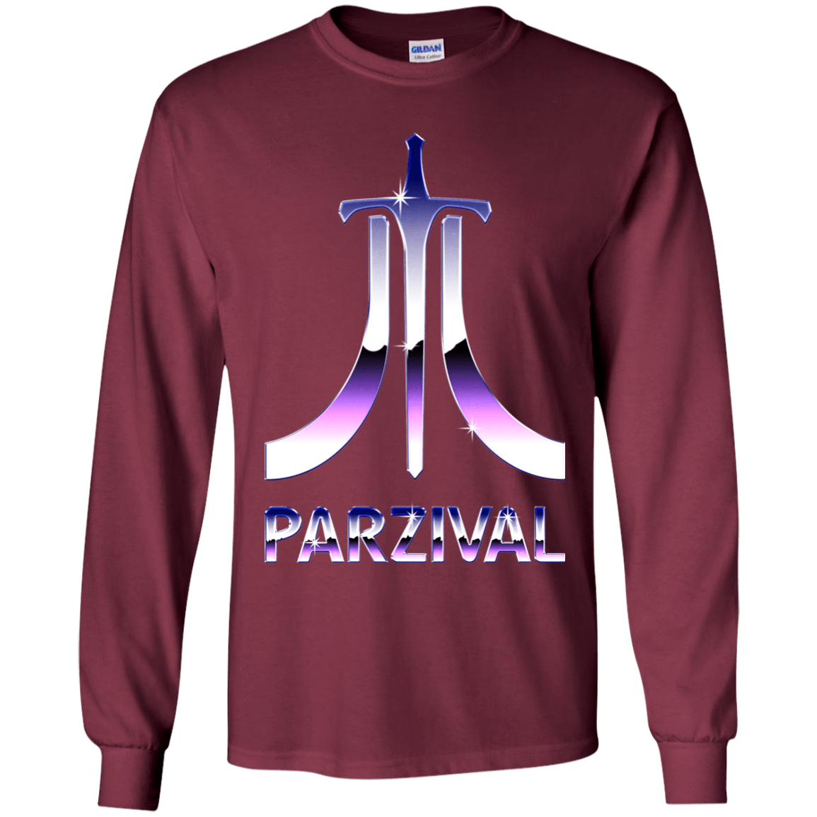 T-Shirts Maroon / YS Parzival Retro Youth Long Sleeve T-Shirt