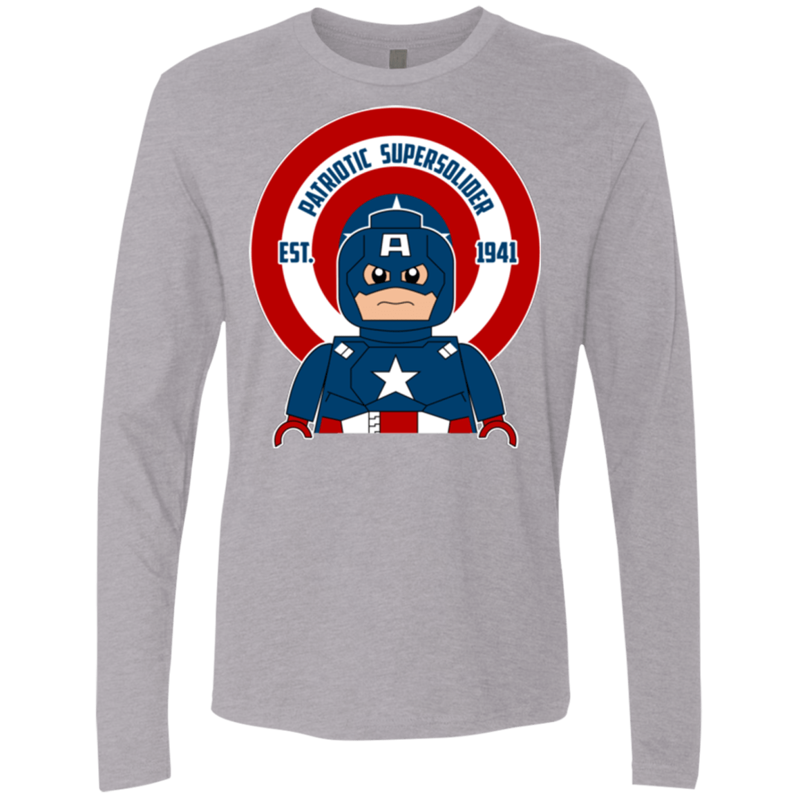 T-Shirts Heather Grey / Small Patriotic Supersoldier Men's Premium Long Sleeve