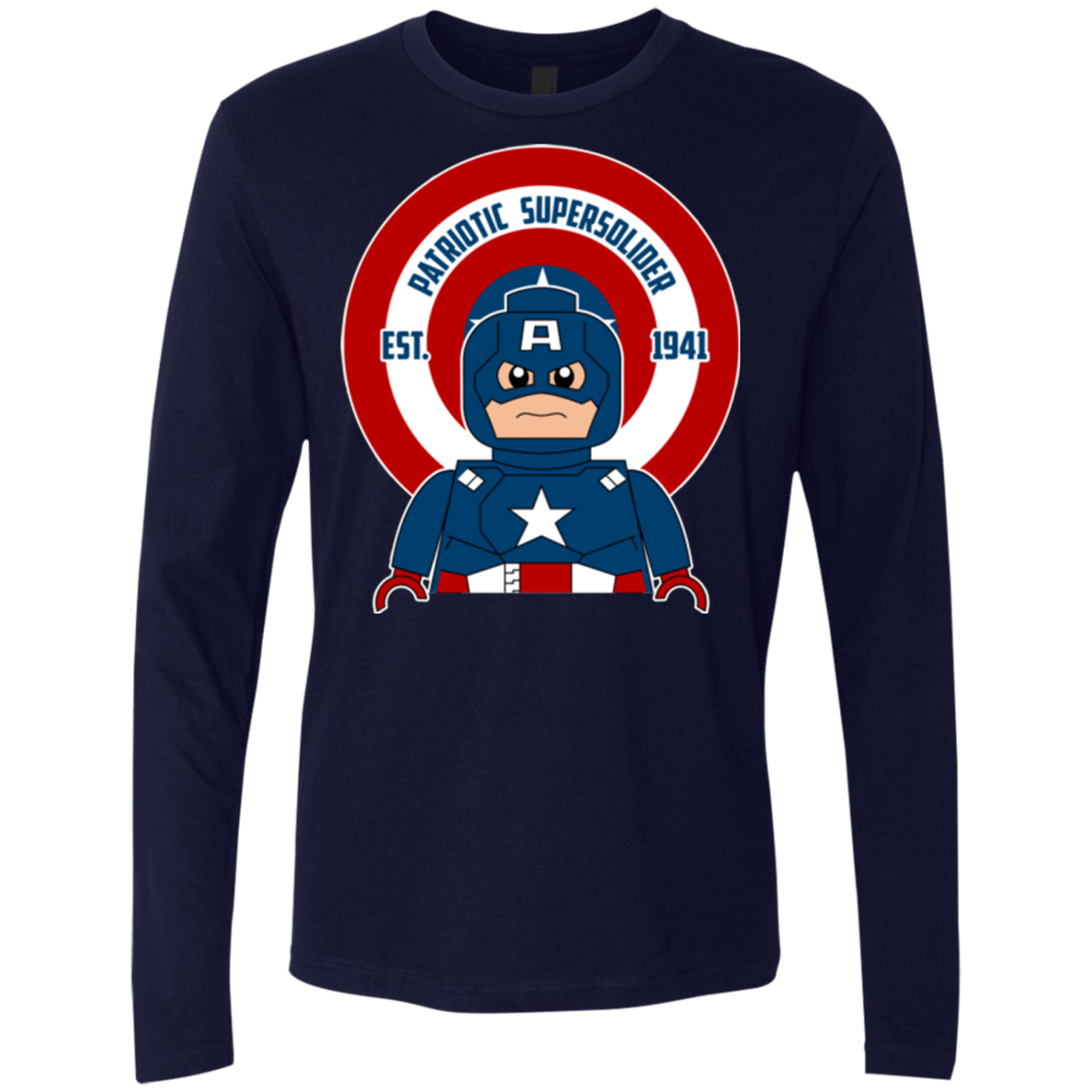 T-Shirts Midnight Navy / Small Patriotic Supersoldier Men's Premium Long Sleeve