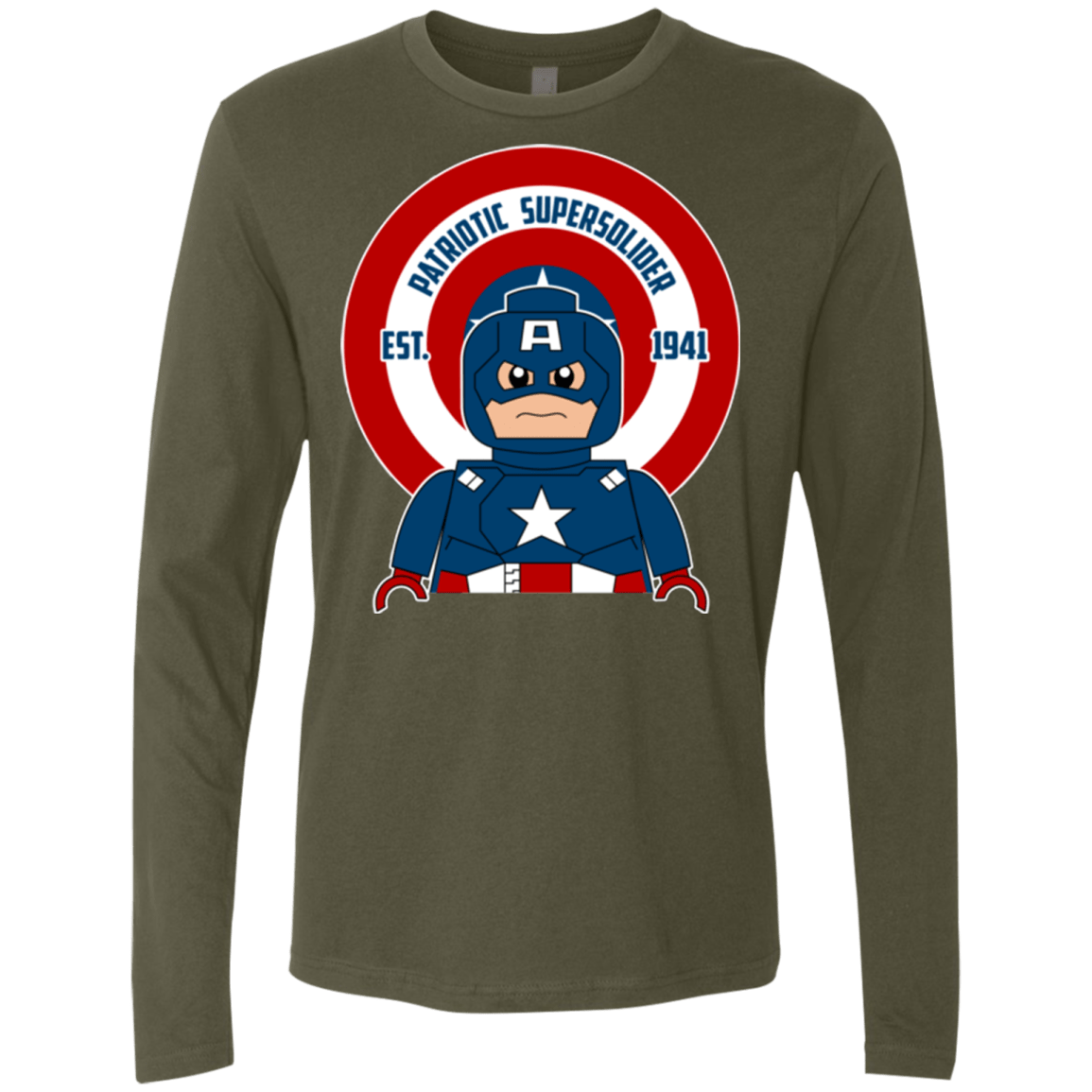 T-Shirts Military Green / Small Patriotic Supersoldier Men's Premium Long Sleeve