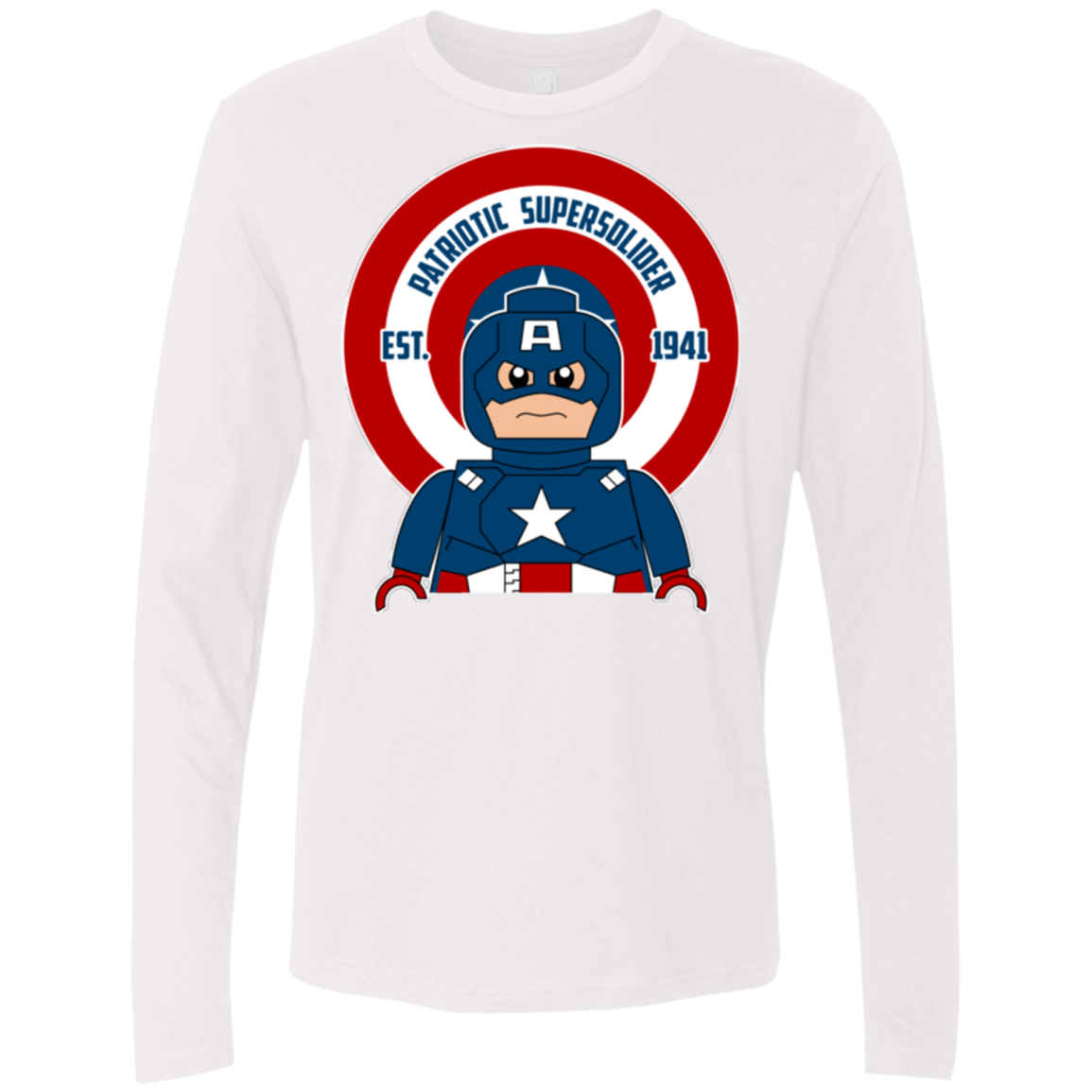 T-Shirts White / Small Patriotic Supersoldier Men's Premium Long Sleeve