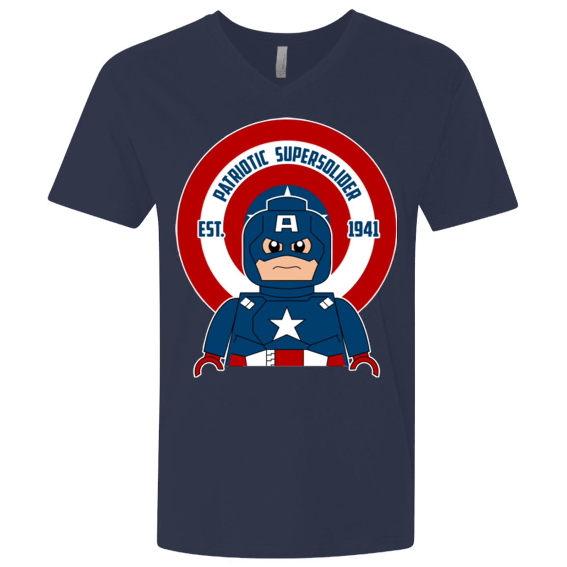 T-Shirts Midnight Navy / X-Small Patriotic Supersoldier Men's Premium V-Neck