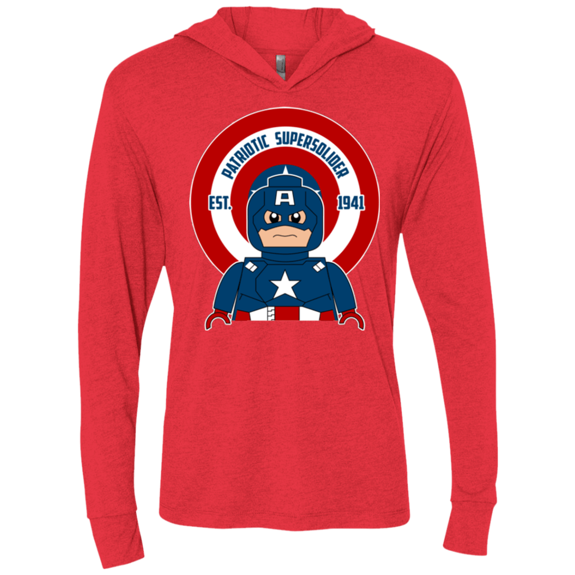 T-Shirts Vintage Red / X-Small Patriotic Supersoldier Triblend Long Sleeve Hoodie Tee