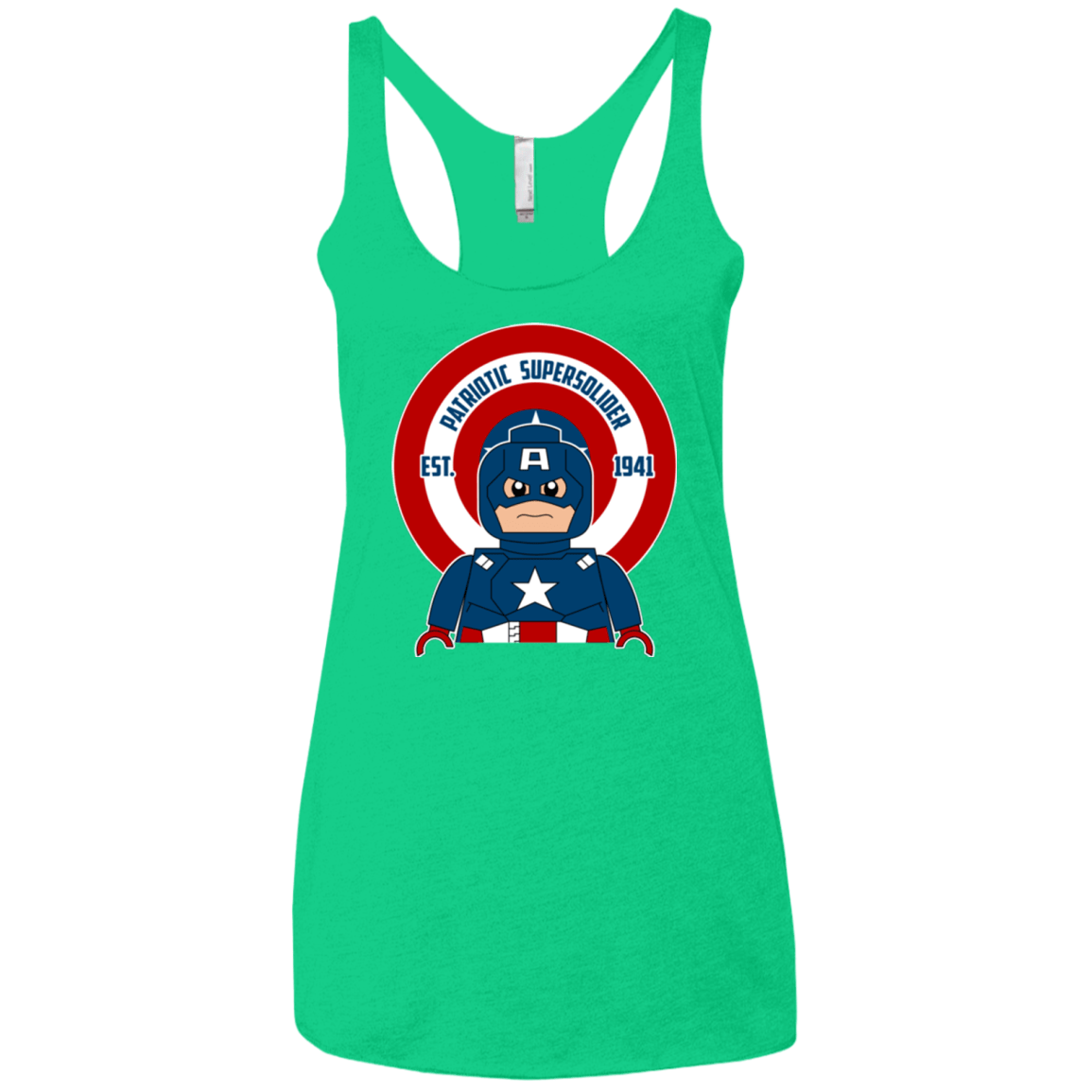 T-Shirts Envy / X-Small Patriotic Supersoldier Women's Triblend Racerback Tank