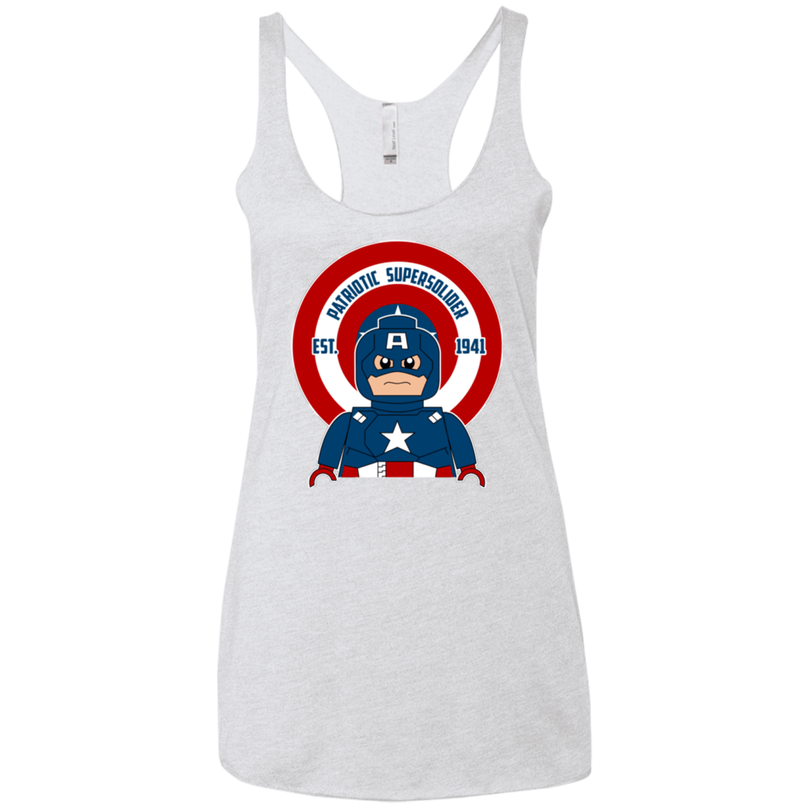 T-Shirts Heather White / X-Small Patriotic Supersoldier Women's Triblend Racerback Tank