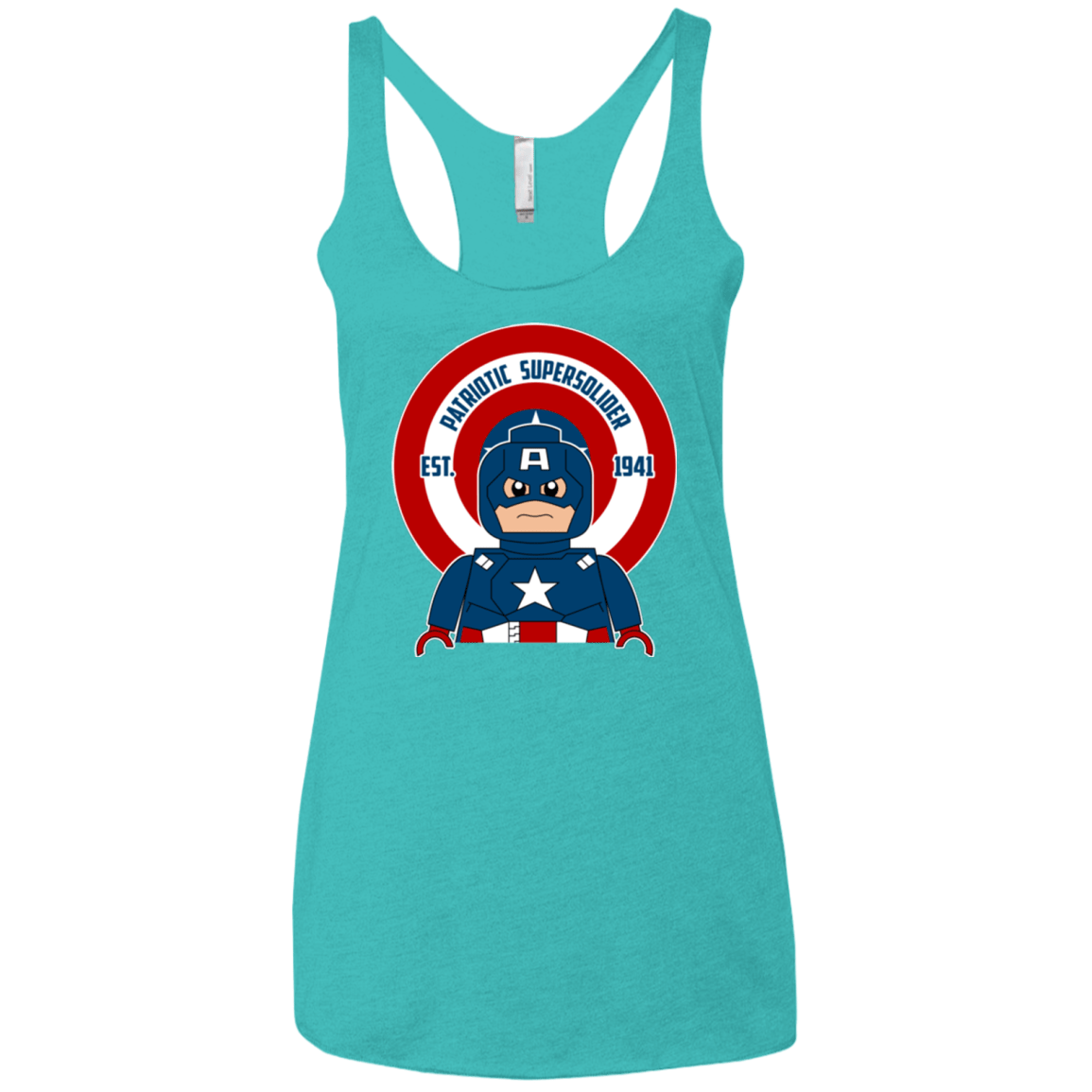 T-Shirts Tahiti Blue / X-Small Patriotic Supersoldier Women's Triblend Racerback Tank