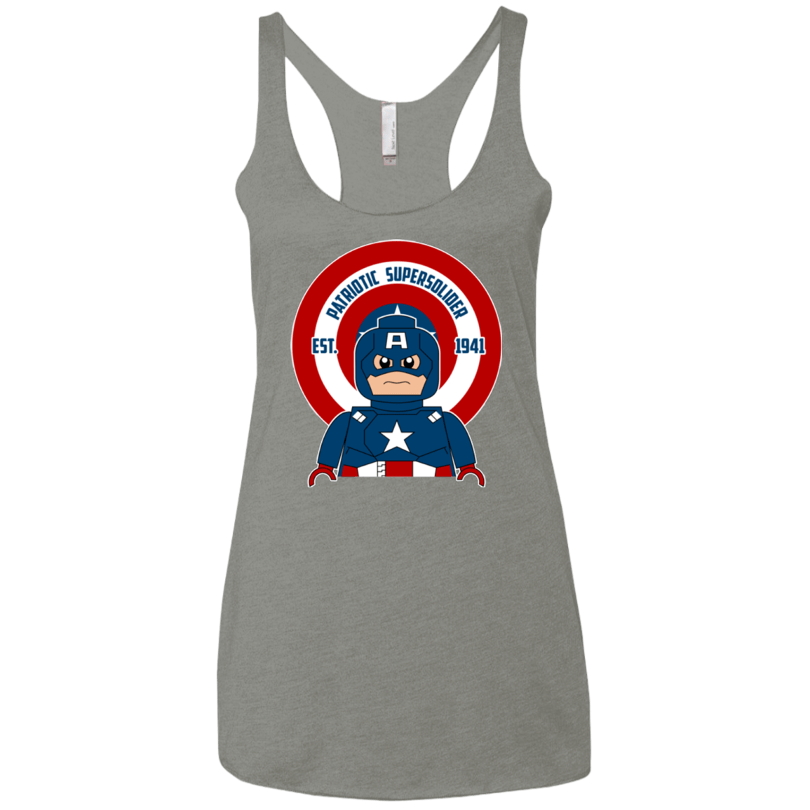 T-Shirts Venetian Grey / X-Small Patriotic Supersoldier Women's Triblend Racerback Tank
