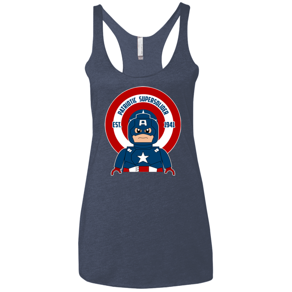 T-Shirts Vintage Navy / X-Small Patriotic Supersoldier Women's Triblend Racerback Tank