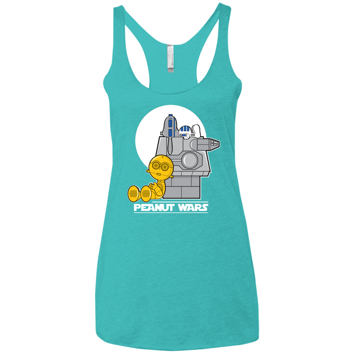 T-Shirts Tahiti Blue / X-Small Peanut Wars Women's Triblend Racerback Tank