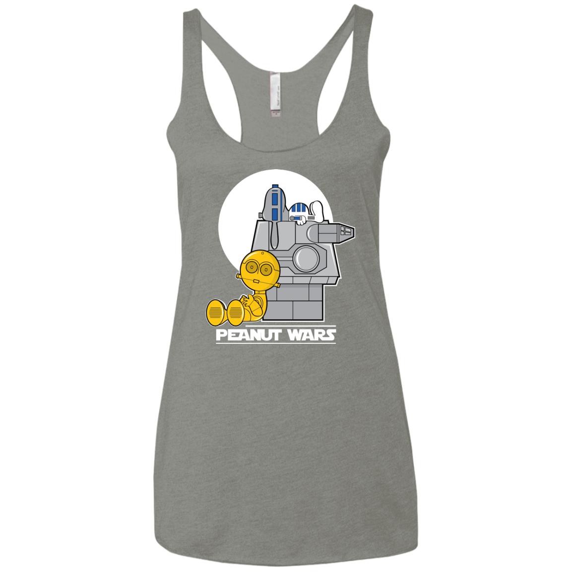 T-Shirts Venetian Grey / X-Small Peanut Wars Women's Triblend Racerback Tank