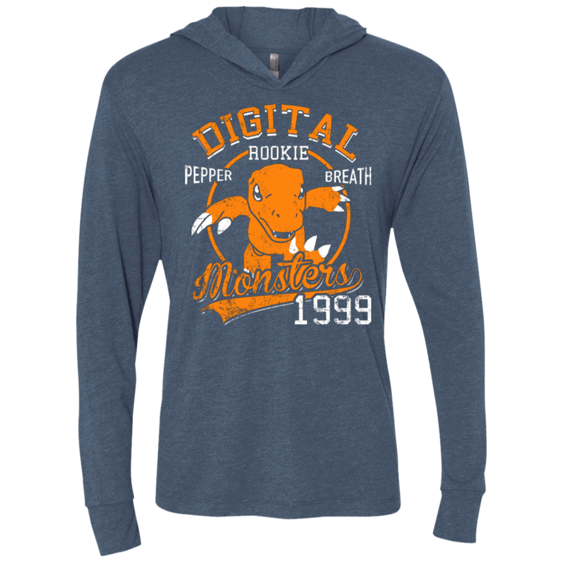 T-Shirts Indigo / X-Small Pepper Breath Triblend Long Sleeve Hoodie Tee