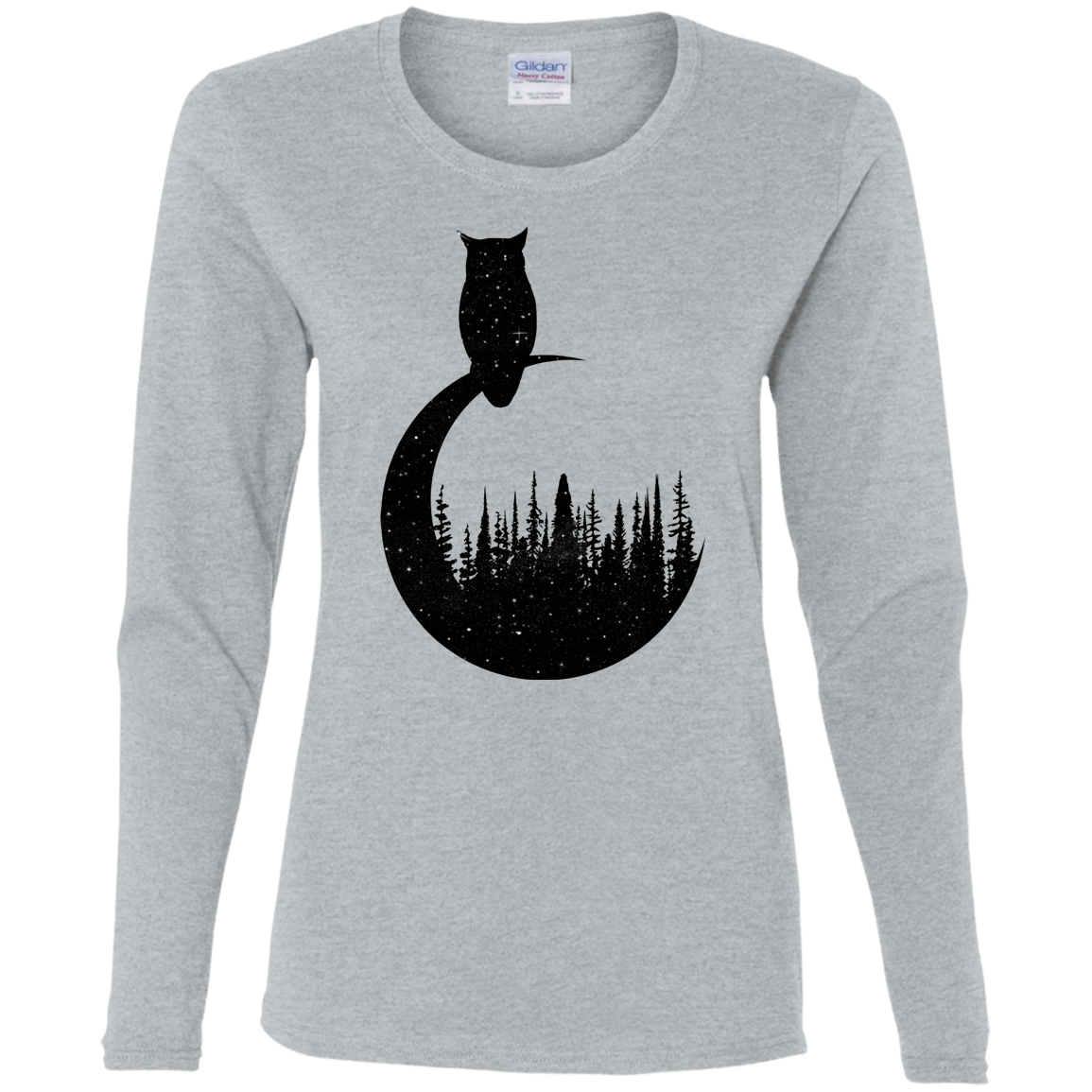 T-Shirts Sport Grey / S Perched Owl Women's Long Sleeve T-Shirt