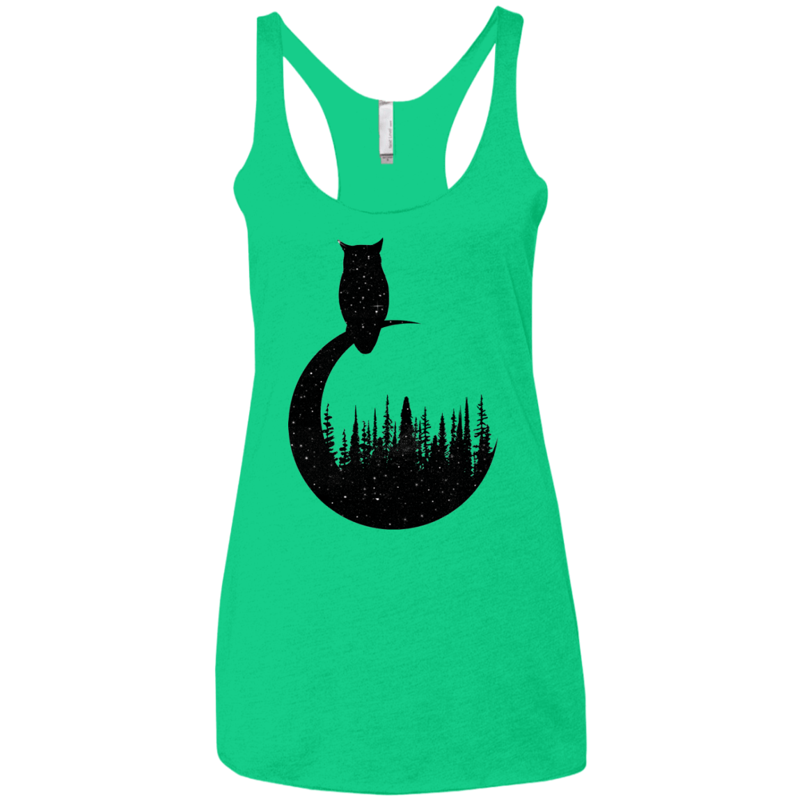 Perched Owl Women's Triblend Racerback Tank