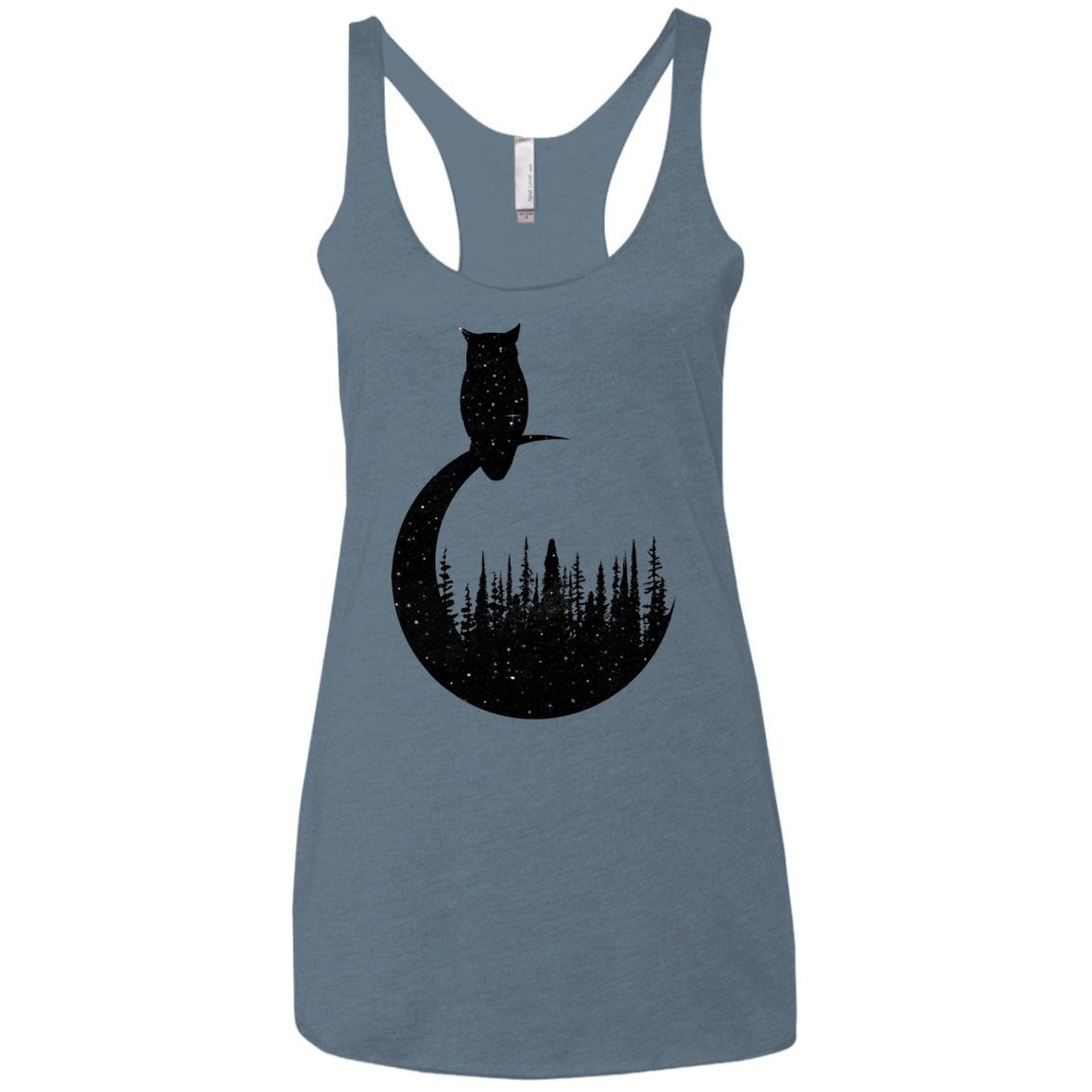 Perched Owl Women's Triblend Racerback Tank