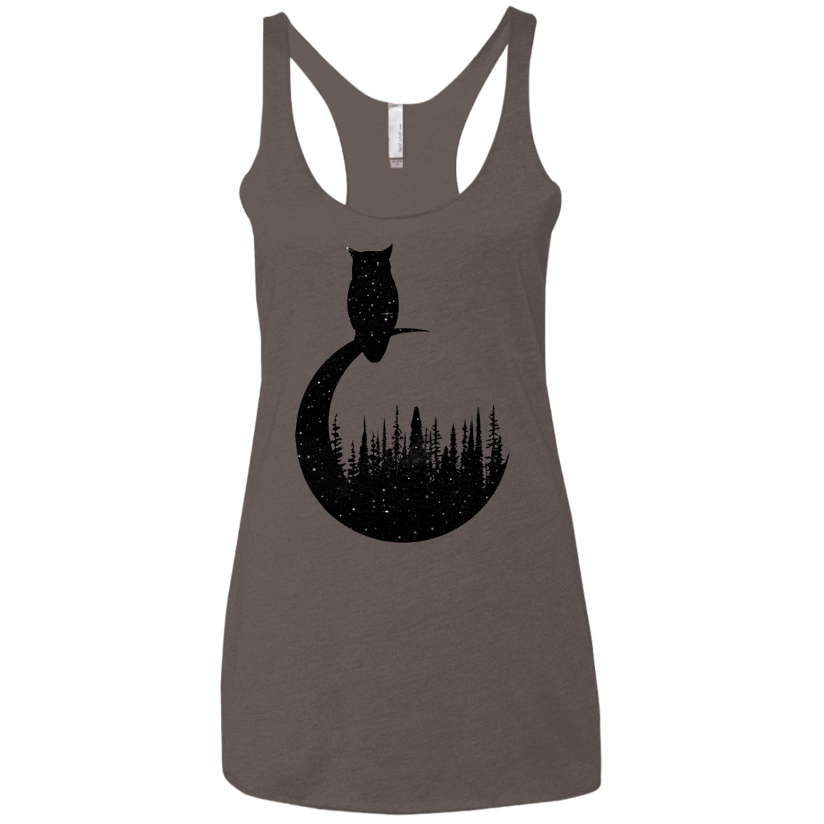 Perched Owl Women's Triblend Racerback Tank