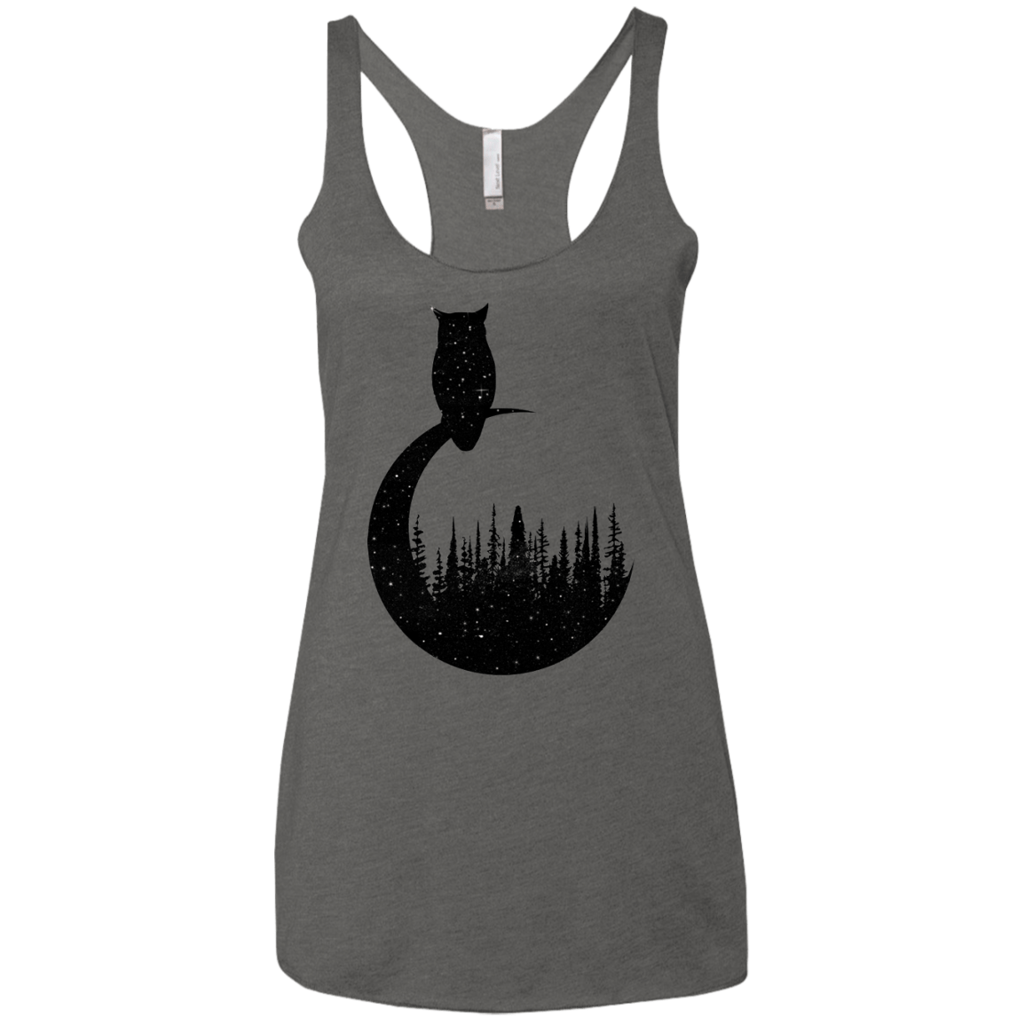 Perched Owl Women's Triblend Racerback Tank