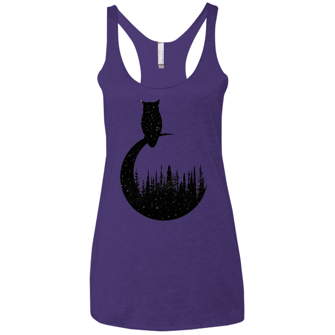 Perched Owl Women's Triblend Racerback Tank