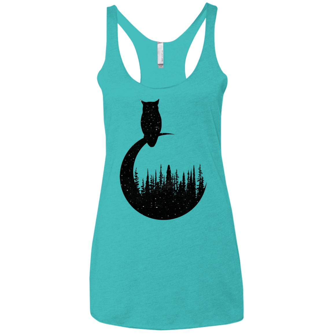Perched Owl Women's Triblend Racerback Tank