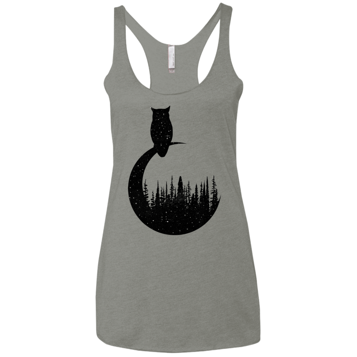 Perched Owl Women's Triblend Racerback Tank