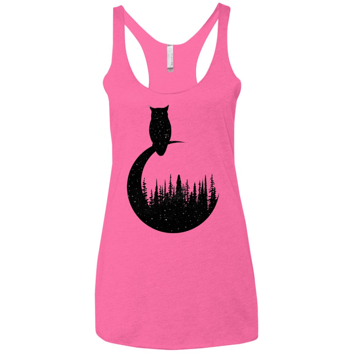 Perched Owl Women's Triblend Racerback Tank