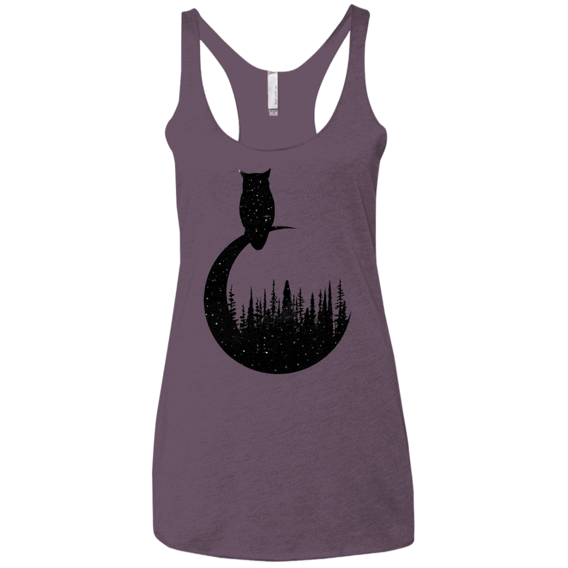 Perched Owl Women's Triblend Racerback Tank