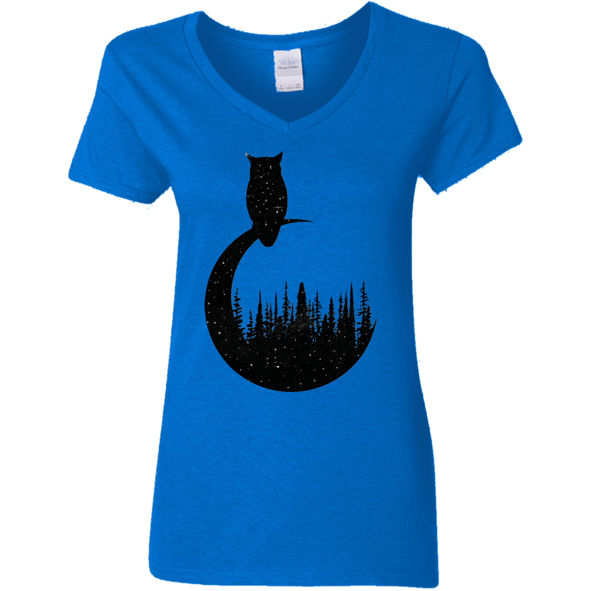 T-Shirts Royal / S Perched Owl Women's V-Neck T-Shirt