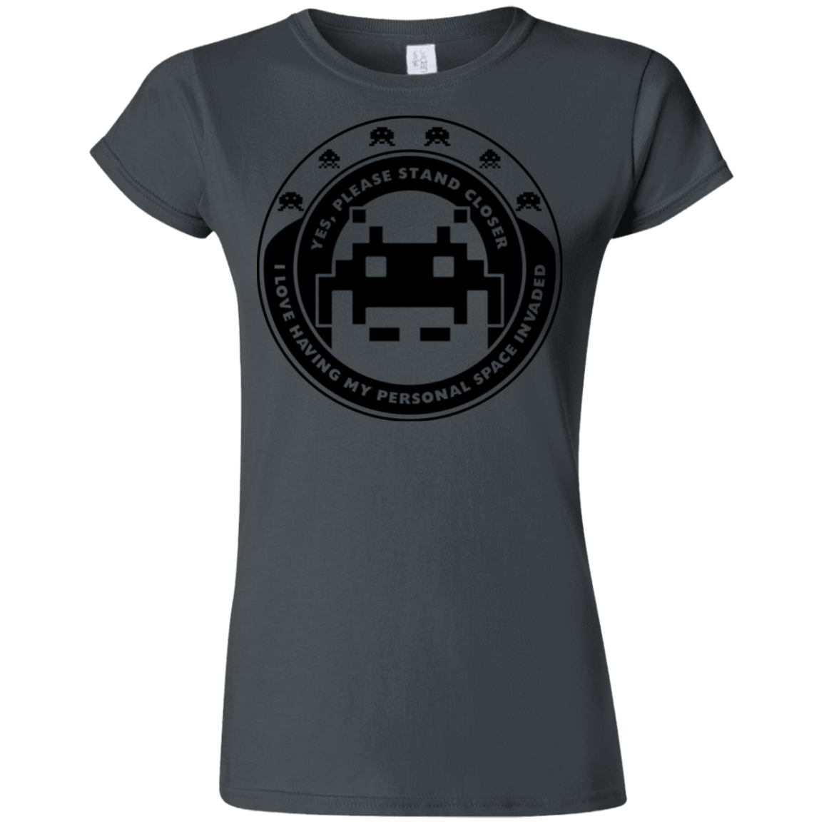 T-Shirts Charcoal / S Personal Space Invader Junior Slimmer-Fit T-Shirt