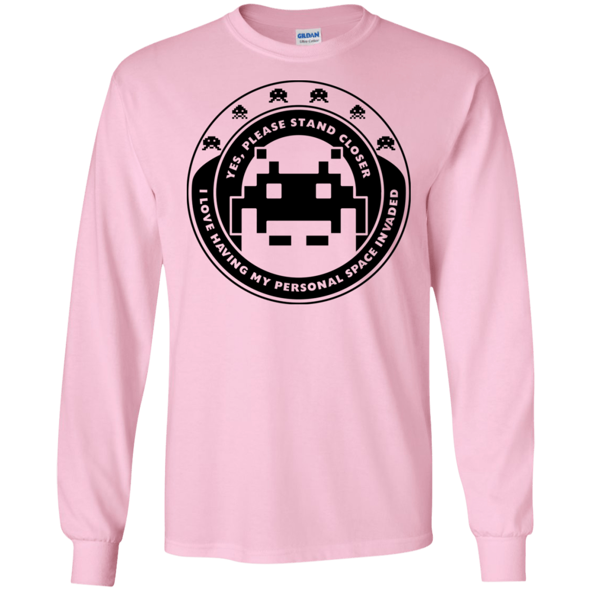 T-Shirts Light Pink / S Personal Space Invader Men's Long Sleeve T-Shirt