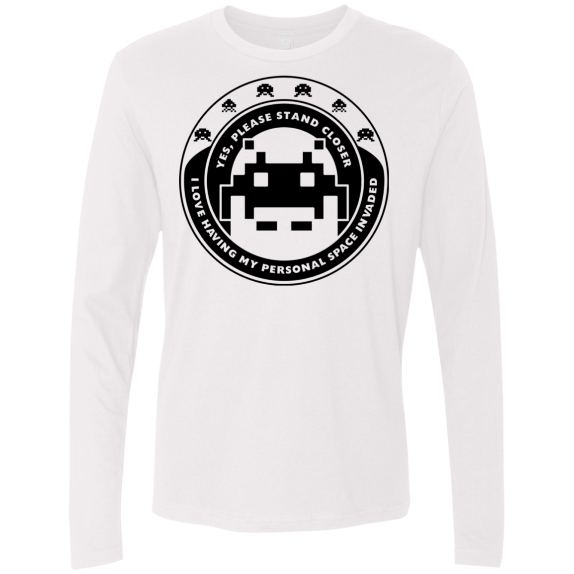 T-Shirts White / S Personal Space Invader Men's Premium Long Sleeve