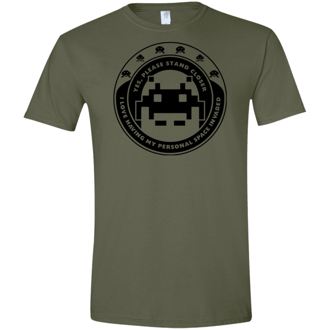 T-Shirts Military Green / S Personal Space Invader Men's Semi-Fitted Softstyle