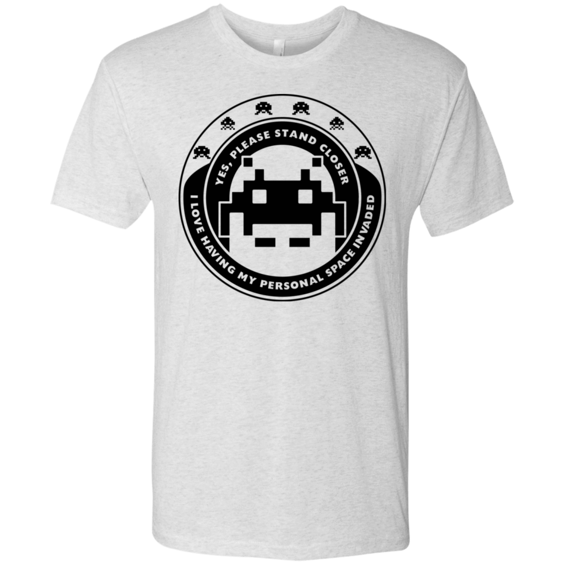 T-Shirts Heather White / S Personal Space Invader Men's Triblend T-Shirt