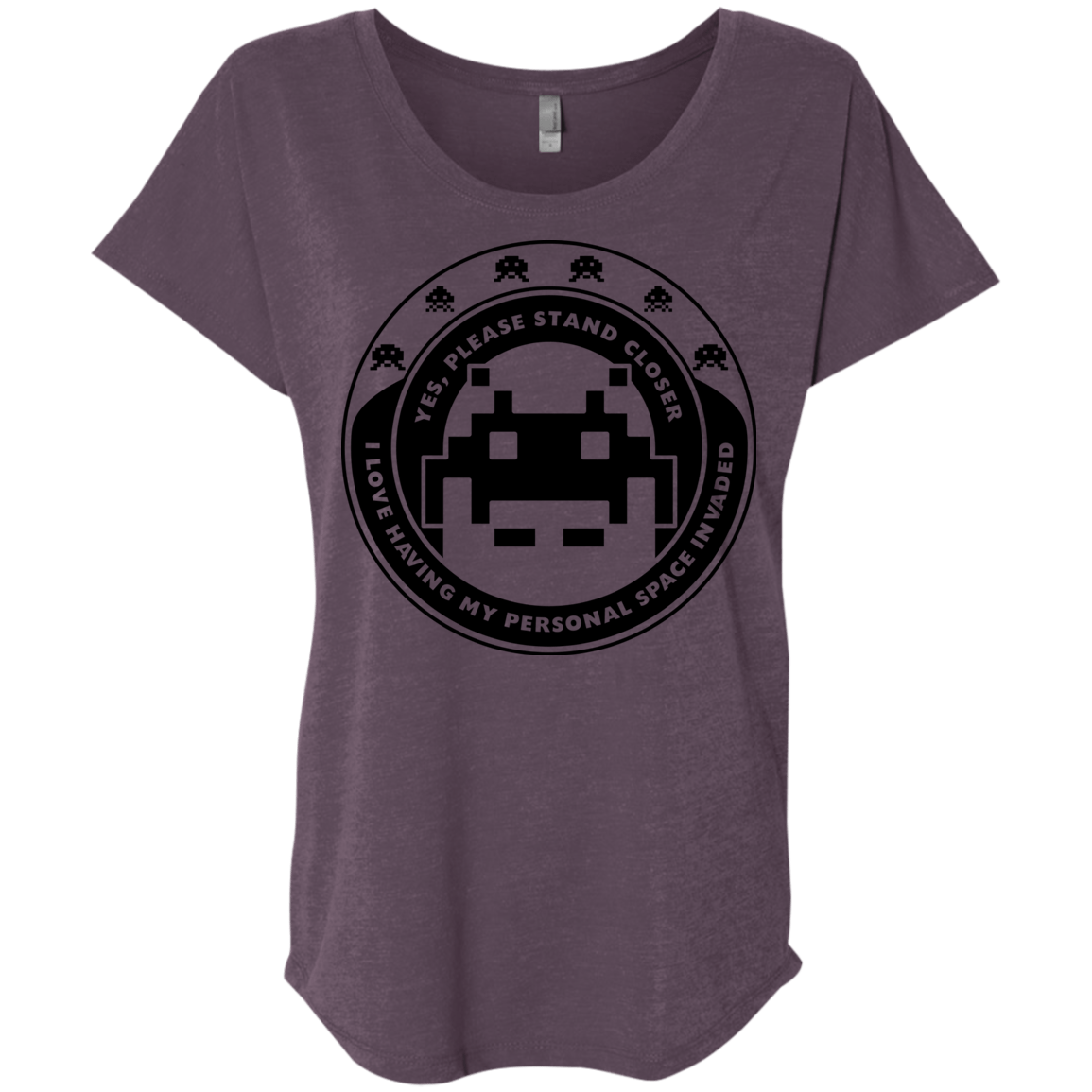 T-Shirts Vintage Purple / X-Small Personal Space Invader Triblend Dolman Sleeve
