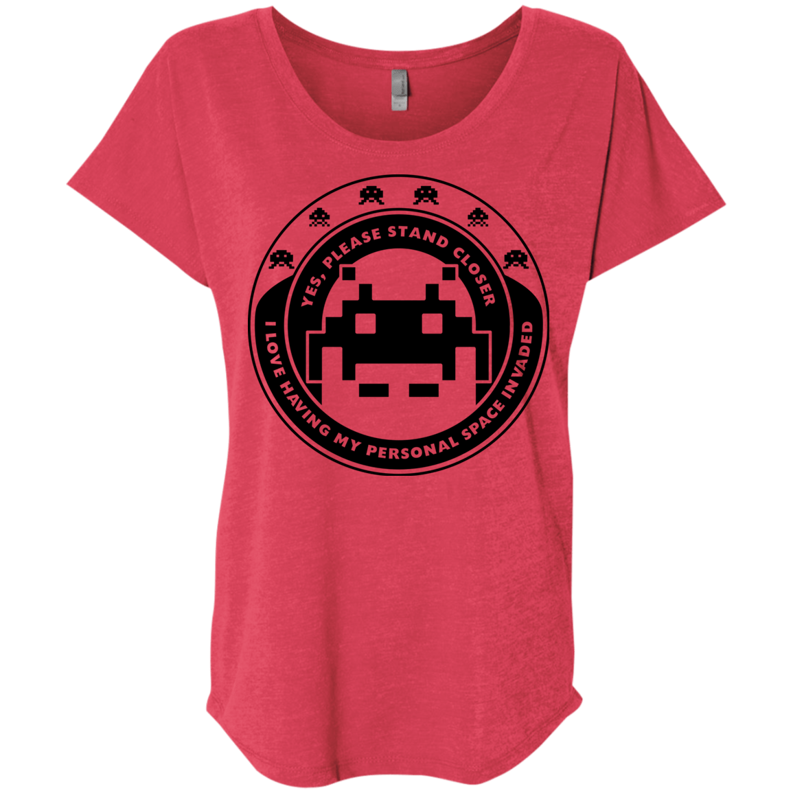 T-Shirts Vintage Red / X-Small Personal Space Invader Triblend Dolman Sleeve