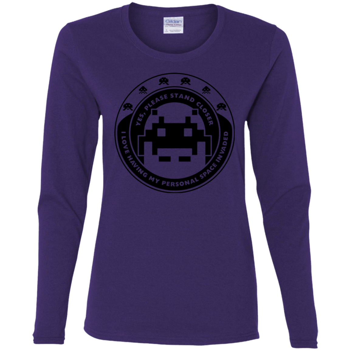 T-Shirts Purple / S Personal Space Invader Women's Long Sleeve T-Shirt