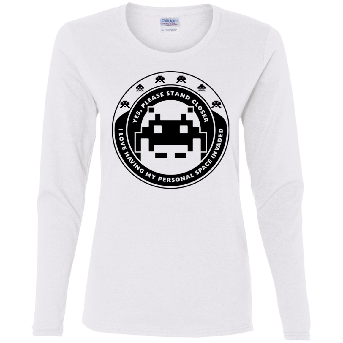 T-Shirts White / S Personal Space Invader Women's Long Sleeve T-Shirt