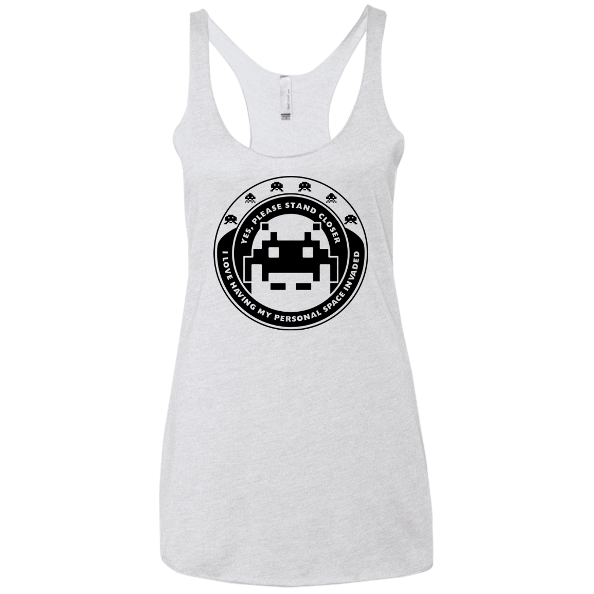 T-Shirts Heather White / X-Small Personal Space Invader Women's Triblend Racerback Tank
