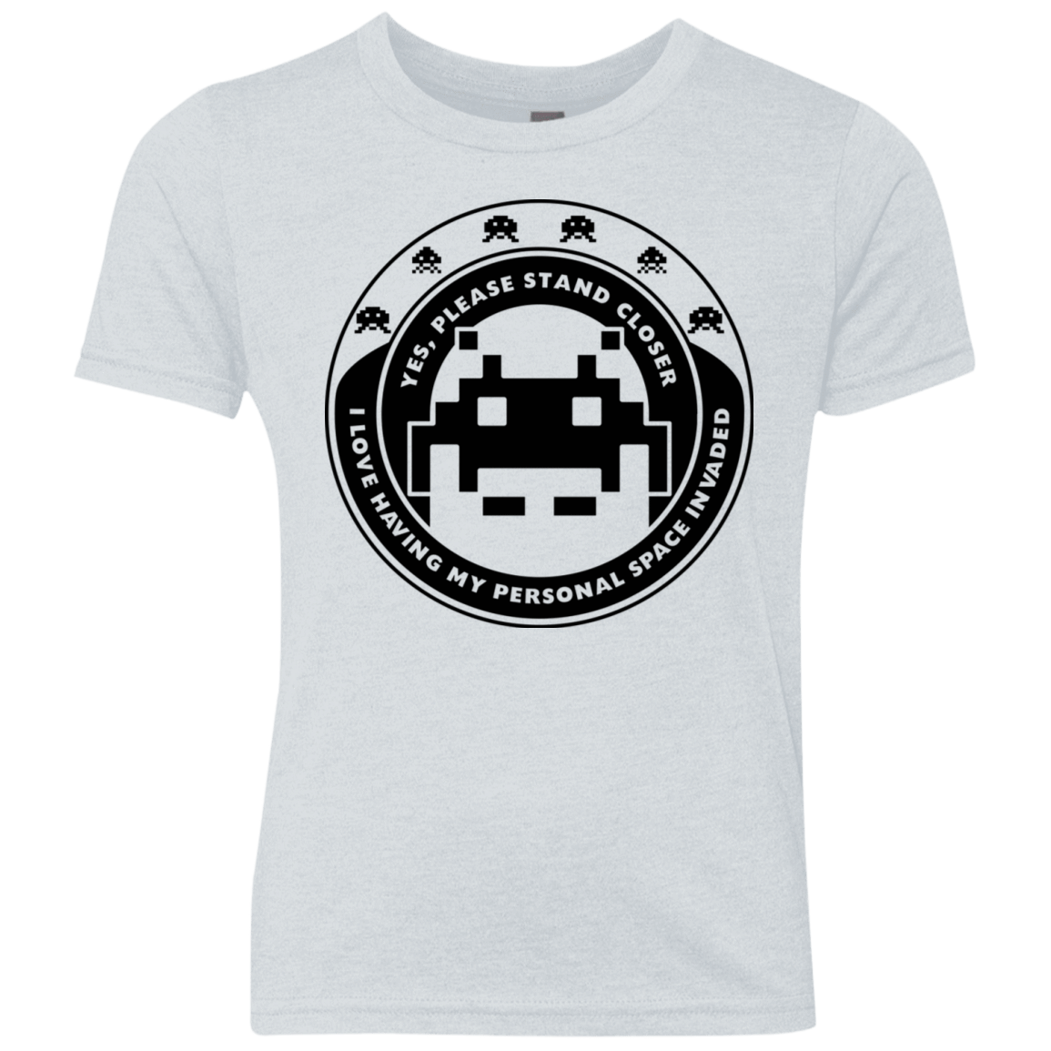 T-Shirts Heather White / YXS Personal Space Invader Youth Triblend T-Shirt