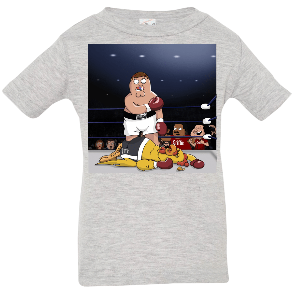 T-Shirts Heather Grey / 6 Months Peter vs Giant Chicken Infant Premium T-Shirt