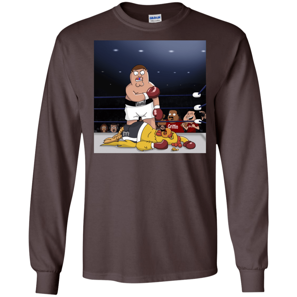 T-Shirts Dark Chocolate / S Peter vs Giant Chicken Men's Long Sleeve T-Shirt