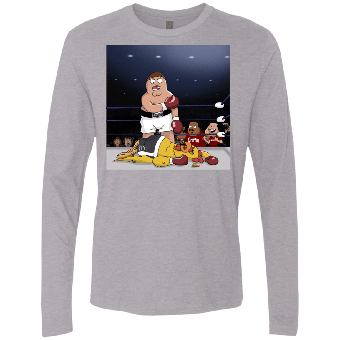 T-Shirts Heather Grey / S Peter vs Giant Chicken Men's Premium Long Sleeve