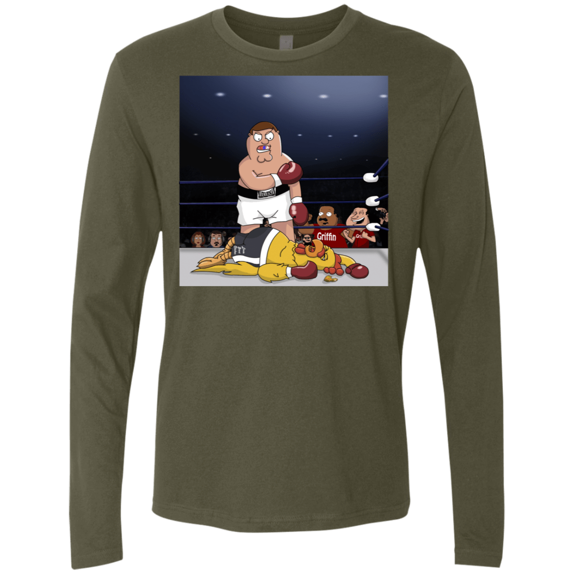 T-Shirts Military Green / S Peter vs Giant Chicken Men's Premium Long Sleeve